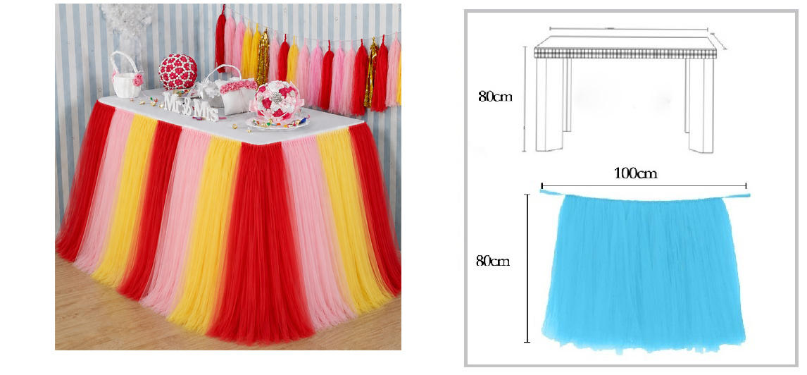 APPLE CRUST Colour TUTU Table Skirt (1 METRE)